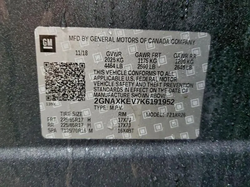 2019 CHEVROLET EQUINOX LT  