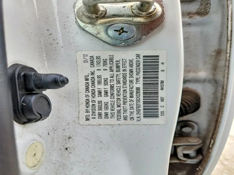 2012 HONDA CIVIC LX  