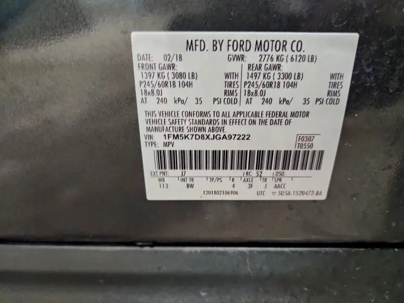 2018 FORD EXPLORER XLT  