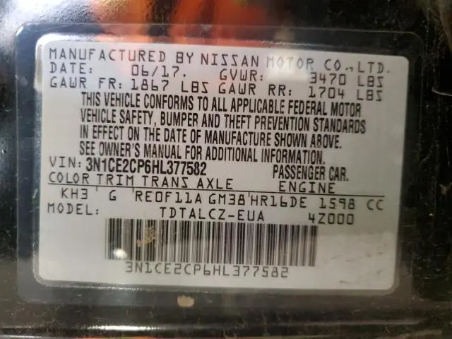 2017 NISSAN VERSA NOTE S  