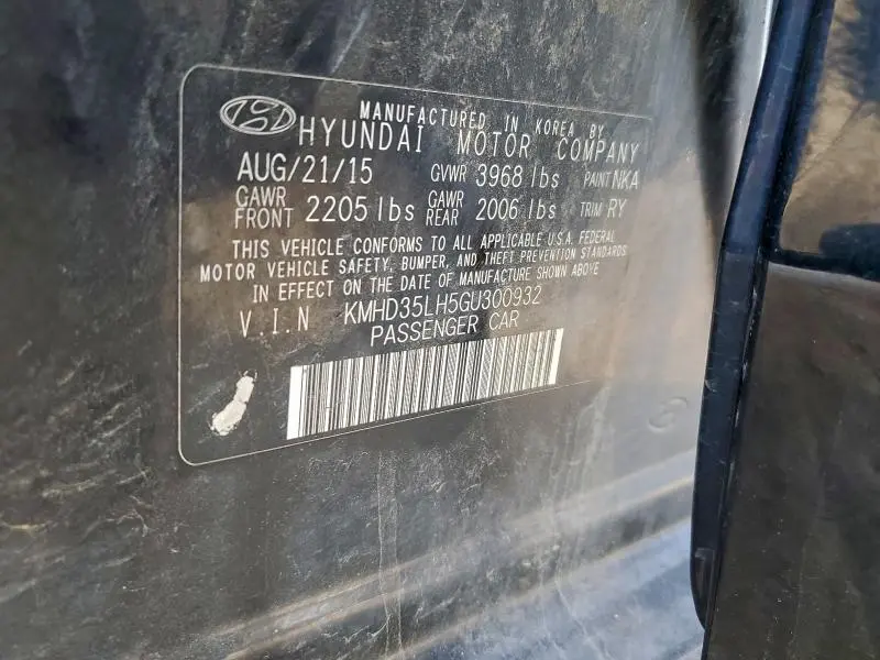 2016 HYUNDAI ELANTRA GT   