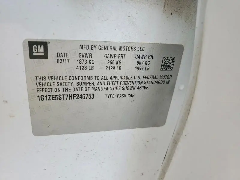 2017 CHEVROLET MALIBU LT  
