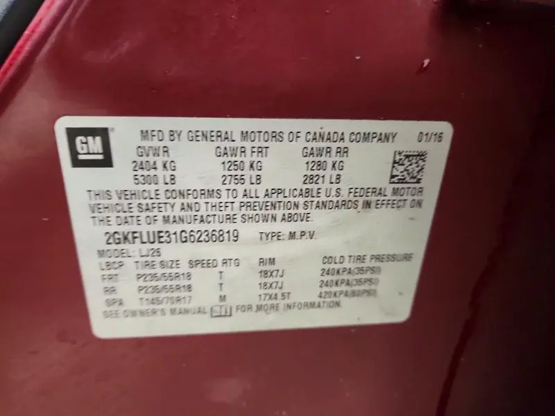 2016 GMC TERRAIN SLT  