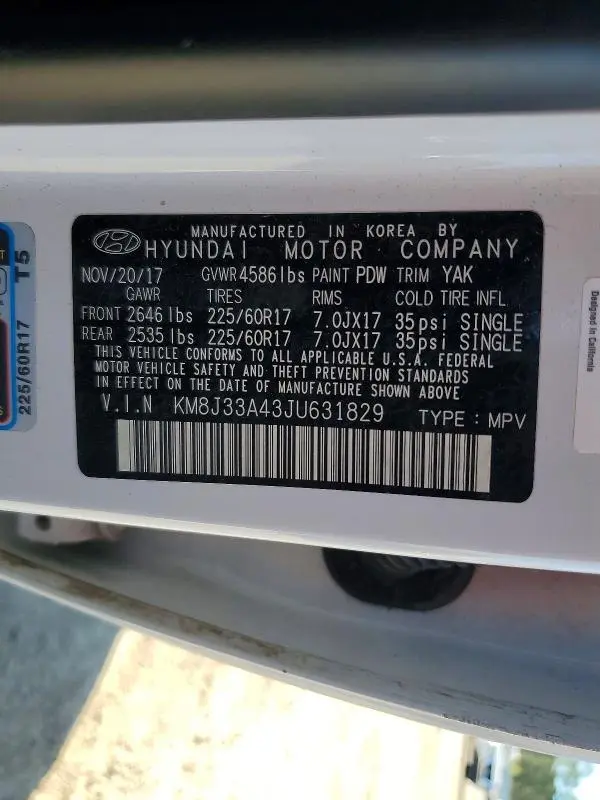 2018 HYUNDAI TUCSON SEL  