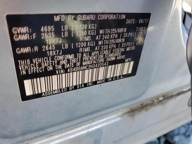 2017 SUBARU OUTBACK 2.5I LIMITED  