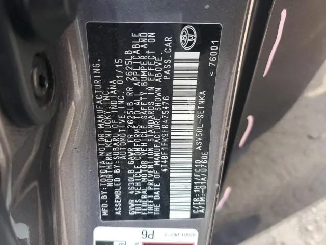 2015 TOYOTA CAMRY LE  