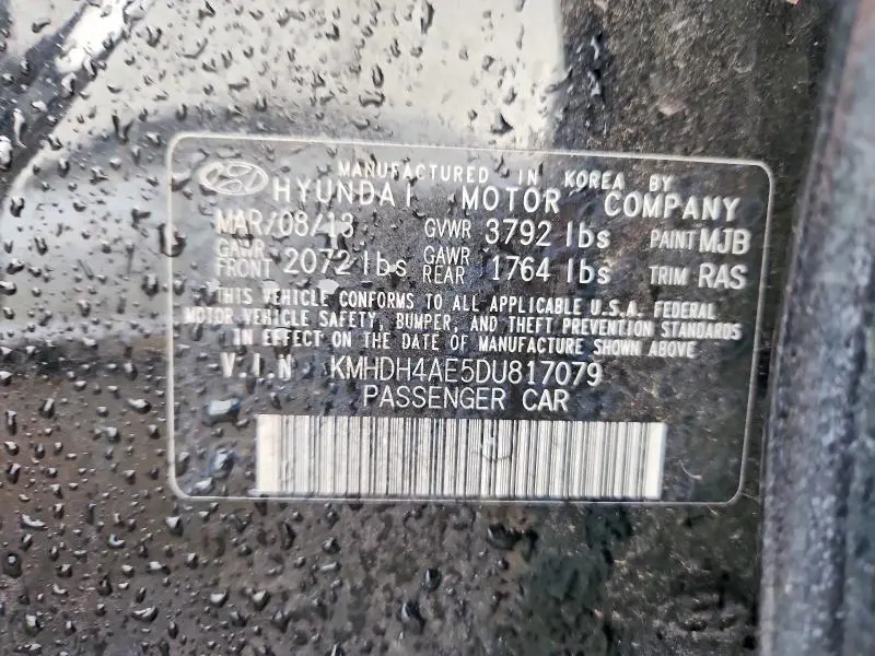 2013 HYUNDAI ELANTRA GLS  