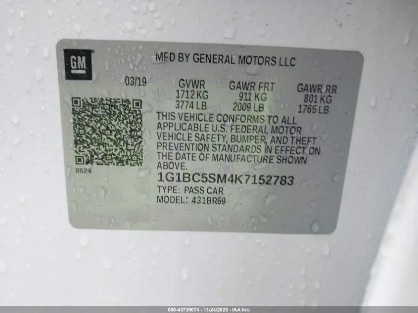 2019 CHEVROLET CRUZE LS