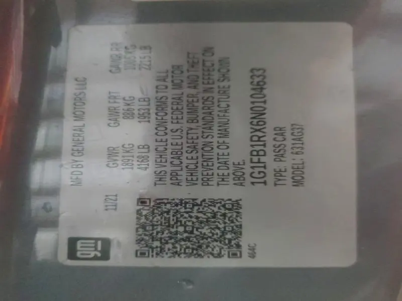 2022 CHEVROLET CAMARO LS  