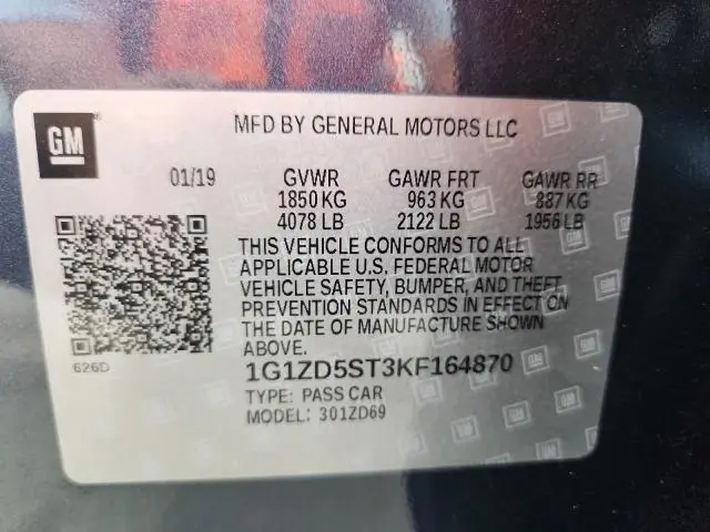 2019 CHEVROLET MALIBU LT