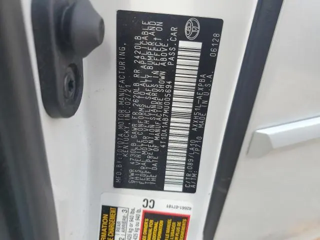 2021 TOYOTA AVALON LIMITED  