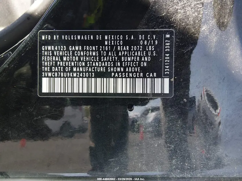 2019 VOLKSWAGEN JETTA 1.4T R-LINE/1.4T S/1.4T SE