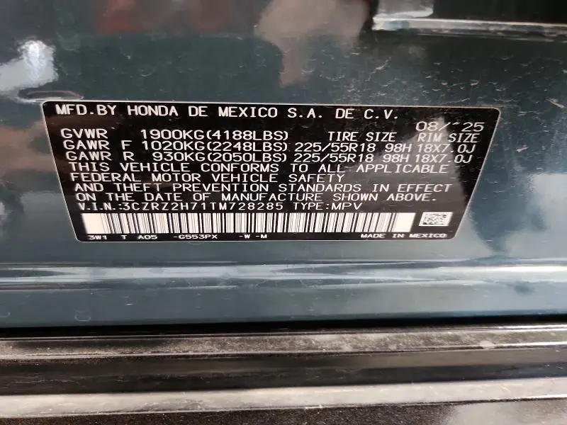 2026 HONDA HR-V EXL  