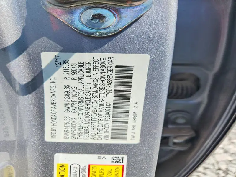 2018 HONDA ACCORD SPORT  