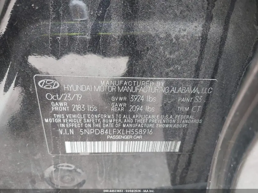 2020 HYUNDAI ELANTRA SEL