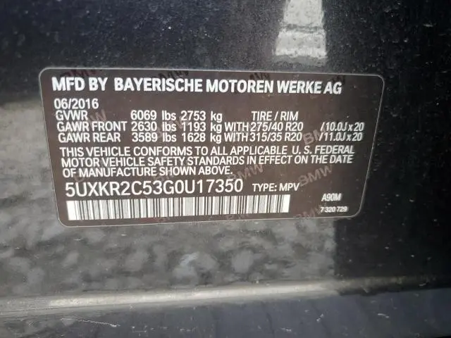 2016 BMW X5 SDRIVE35I  