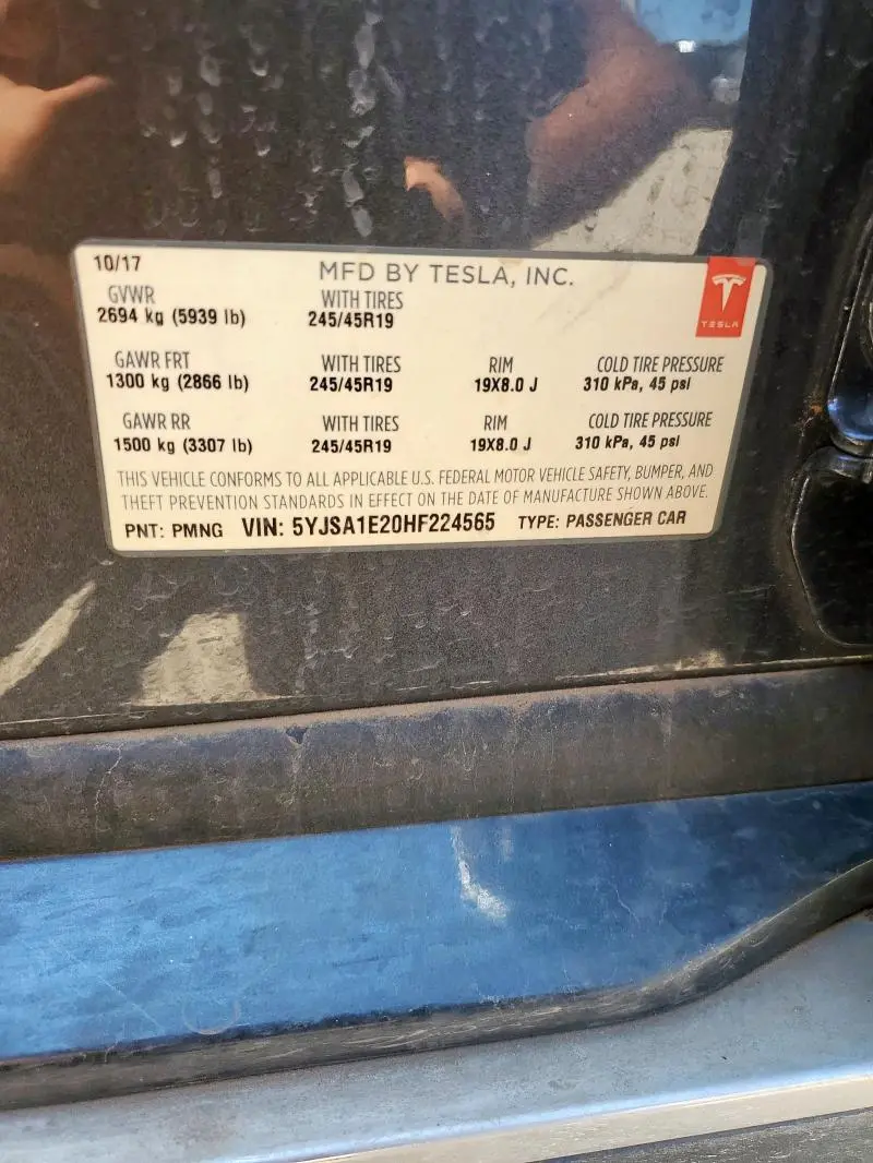 2017 TESLA MODEL S   