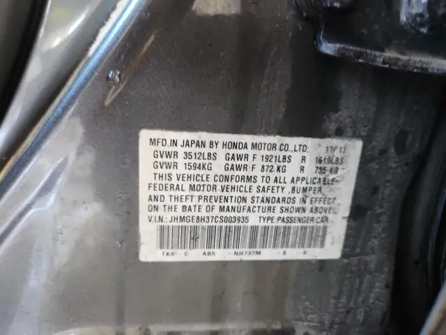 2012 HONDA FIT