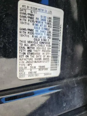 2012 NISSAN MURANO S  