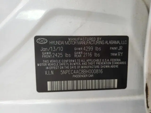2011 HYUNDAI SONATA SE