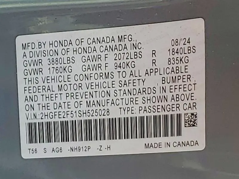 2025 HONDA CIVIC SPORT  