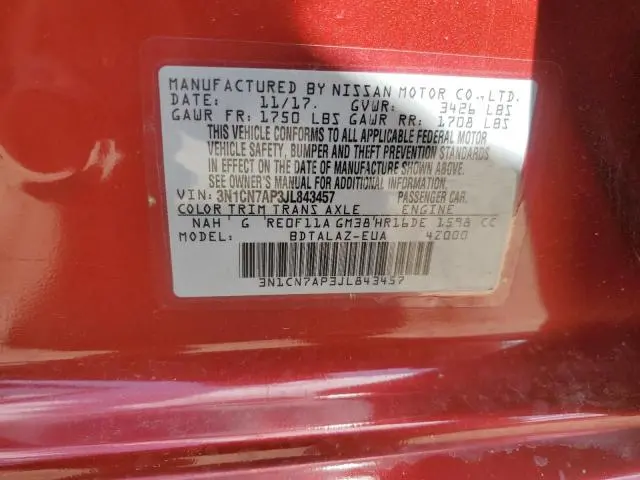 2018 NISSAN VERSA S  