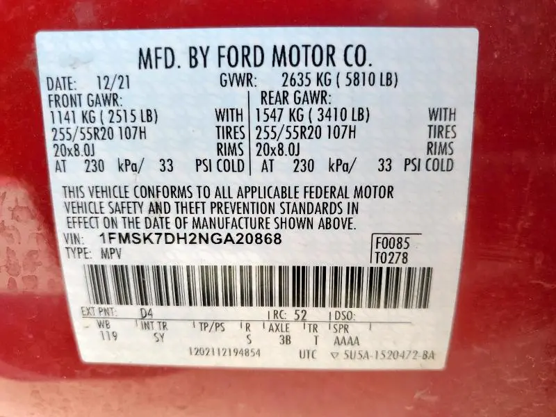 2022 FORD EXPLORER XLT  