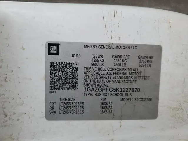 2019 CHEVROLET EXPRESS G3500 LT
