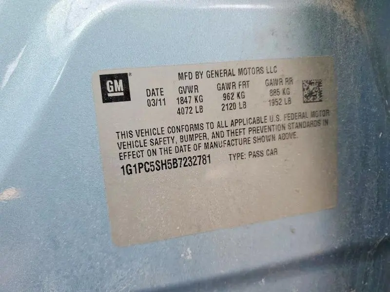 2011 CHEVROLET CRUZE   