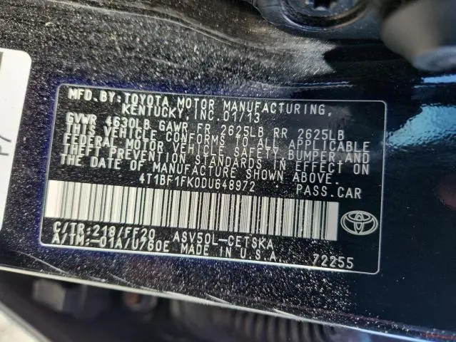 2013 TOYOTA CAMRY L  