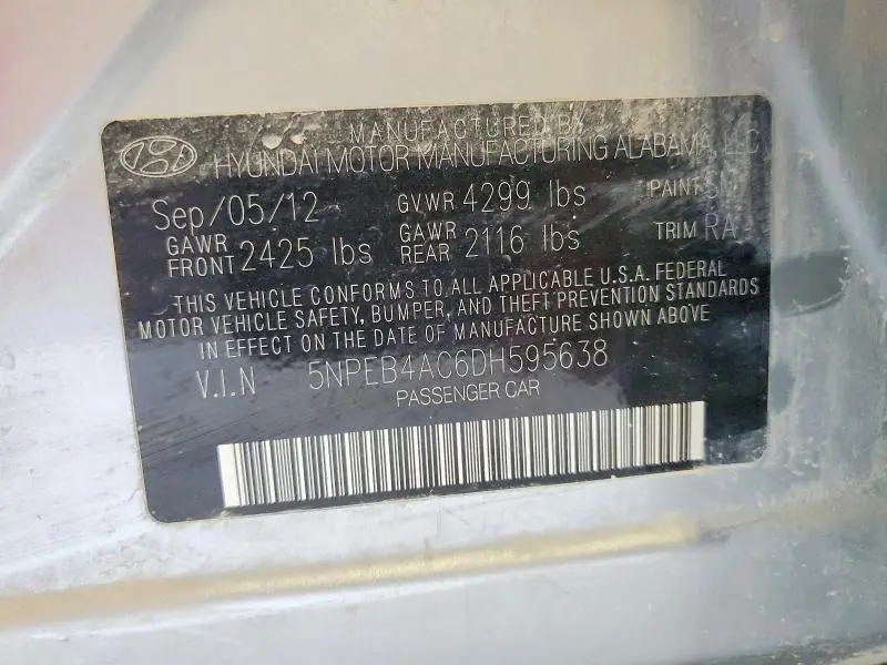 2013 HYUNDAI SONATA GLS  