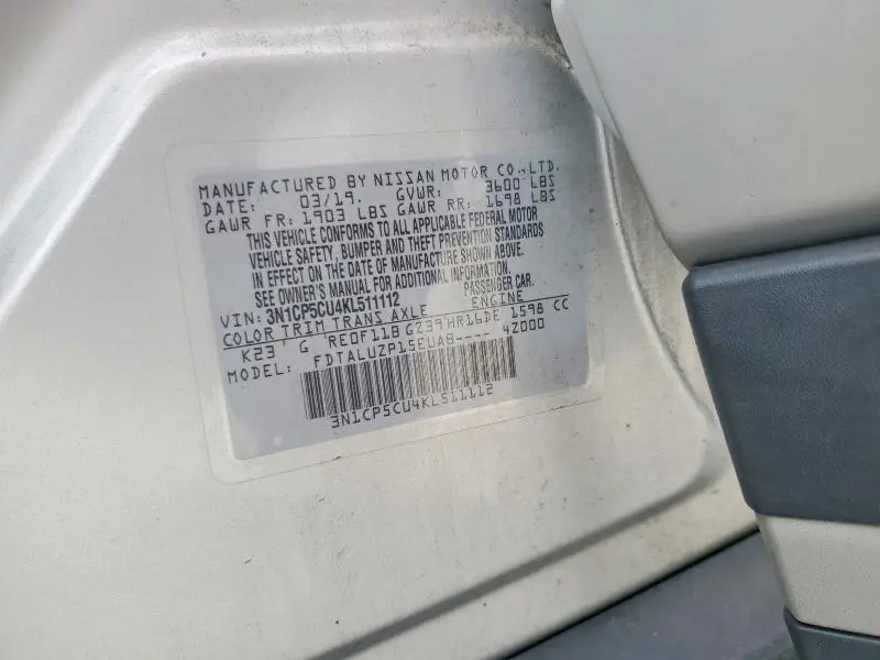 2019 NISSAN KICKS SR  