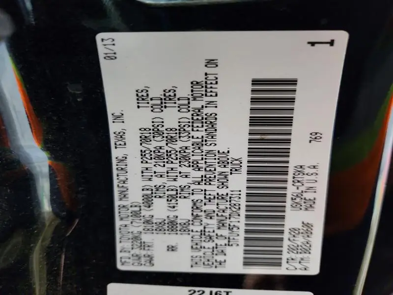 2013 TOYOTA TUNDRA GRADE  