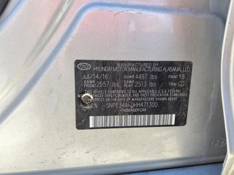 2017 HYUNDAI SONATA SPORT  