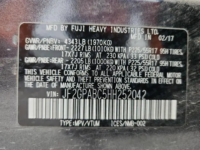 2017 SUBARU CROSSTREK PREMIUM  