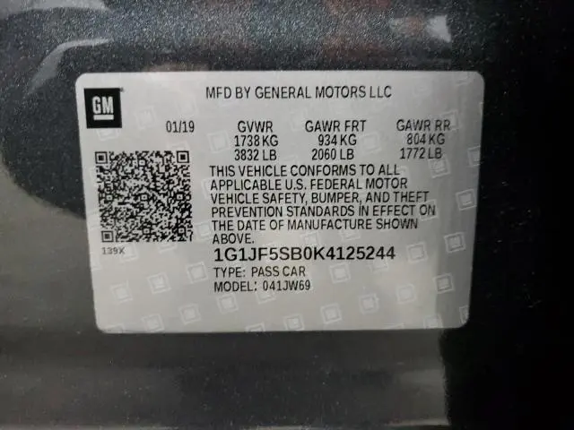 2019 CHEVROLET SONIC PREMIER  