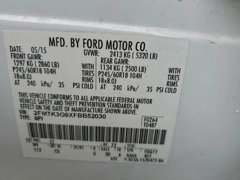 2015 FORD EDGE SE  