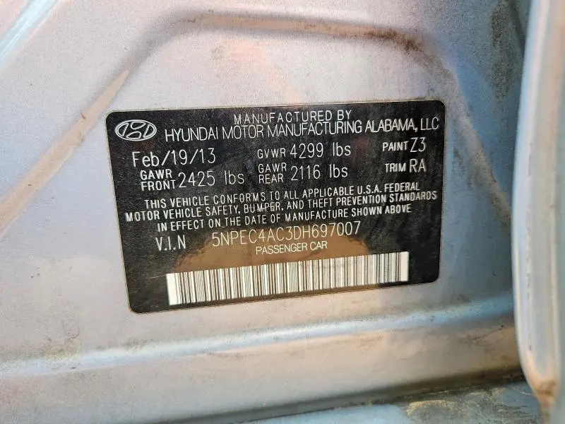 2013 HYUNDAI SONATA LIMITED  