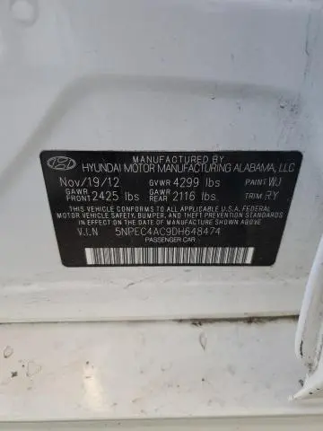 2013 HYUNDAI SONATA SE  