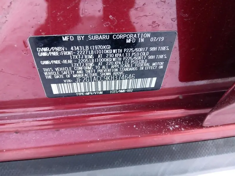 2019 SUBARU CROSSTREK PREMIUM  