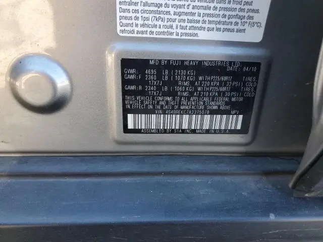 2010 SUBARU OUTBACK 3.6R LIMITED  