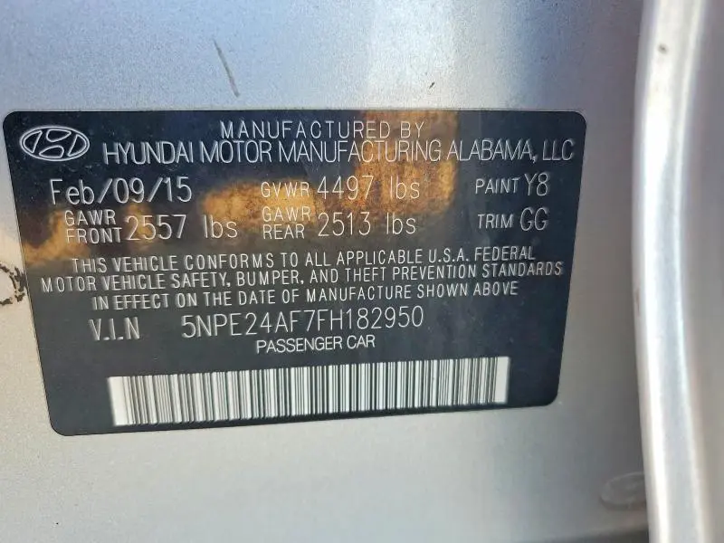 2015 HYUNDAI SONATA SE  