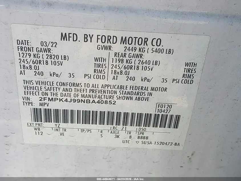 2022 FORD EDGE SEL