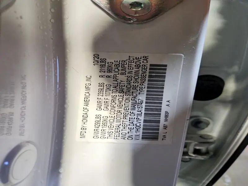 2020 HONDA ACCORD LX  