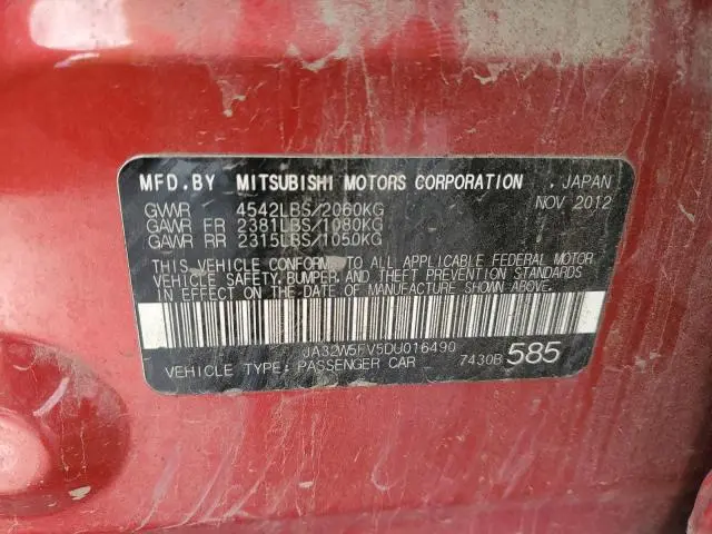 2013 MITSUBISHI LANCER EVOLUTION MR  