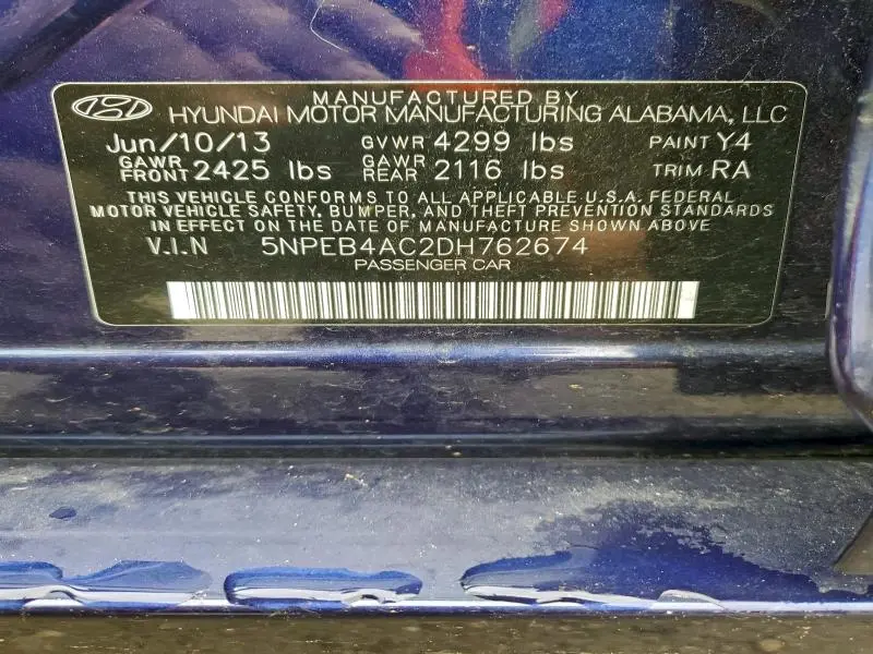 2013 HYUNDAI SONATA GLS  