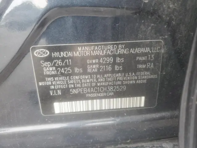 2012 HYUNDAI SONATA GLS  