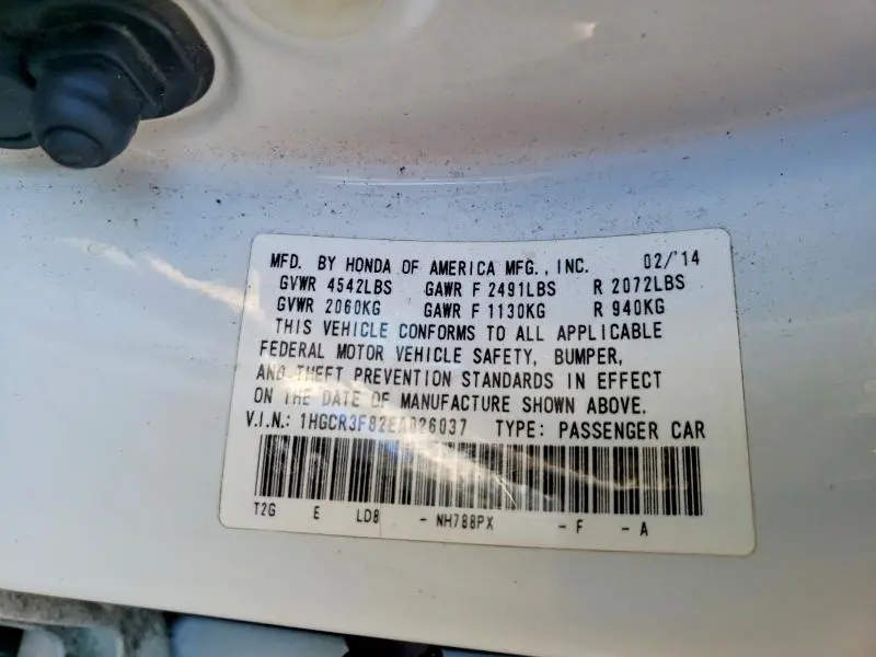 2014 HONDA ACCORD EXL  