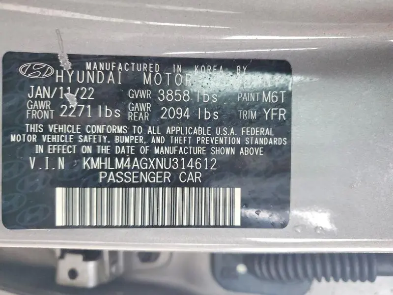 2022 HYUNDAI ELANTRA SEL  