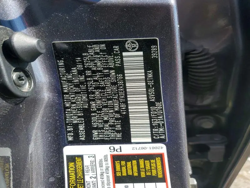 2014 TOYOTA CAMRY LE  